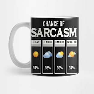 Chance Of Sarcasm Weather Forecast Humor Joke Sarcastic Funny Gift Mug